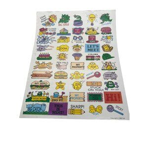 Vintage 1989 Troll Stickers Sheet Nostalgic Cartoon Graphics Fun Phrases